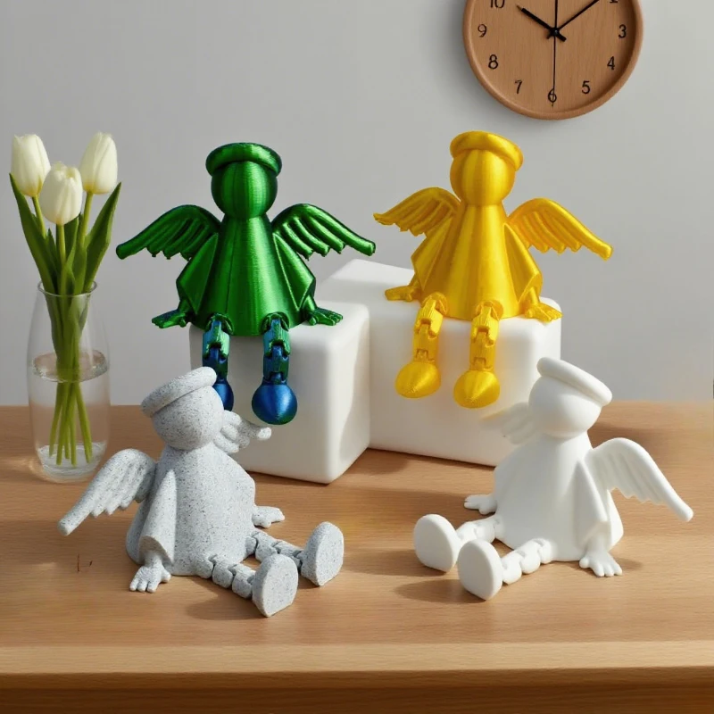 【F】Creative 3D Printed Angel Sculpture Jointed Action Doll For Garden Home Decortions Desktop Ornaments Crafts