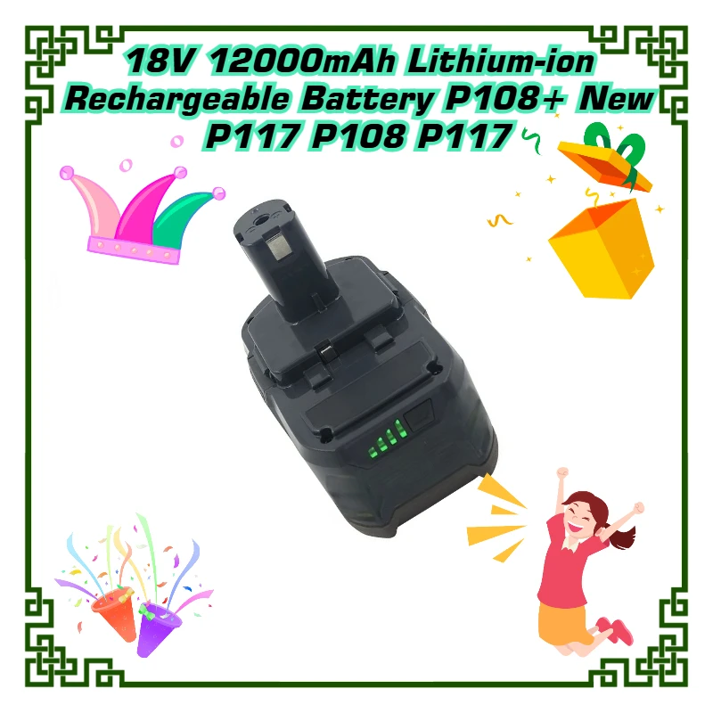 

18V 12000mAh Lithium-ion Rechargeable Battery P108+ New P117 P108 P117
