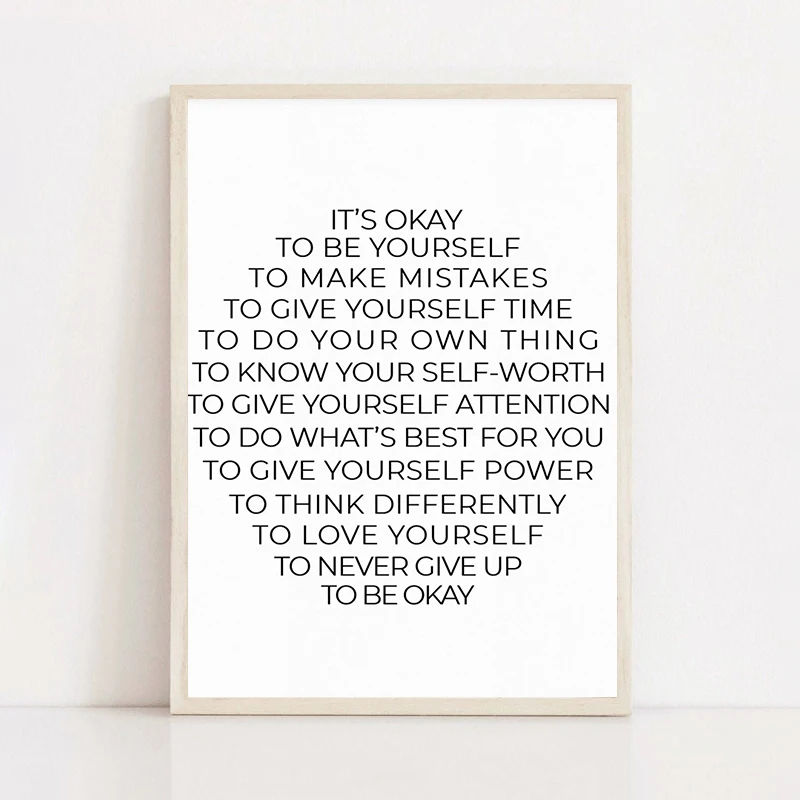 اقتباسات ممتعة حديثة اقتباسات شهيرة الأبجدية الفن تخطيط تصميم المشارك قماش الطباعة مكتب غرفة المعيشة المنزلي دراسة الجدار الديكور