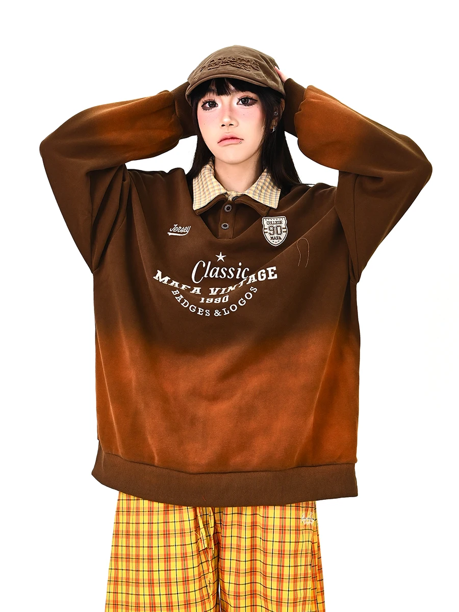 

Trendy Loose Women's Ne Sweatirt Dyed Letter American College Sle Spring 2026 New Arrival Comfortable Hoodie