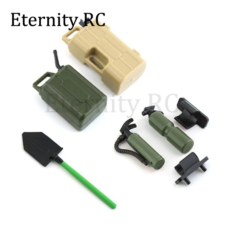 5 Stück Simulation Feuerlöscher Schaufel Kraftstofftank Dekoration für 1/8 1/10 RC Crawler Auto Axial SCX10 TRX4 RC4WD D90 Redcat