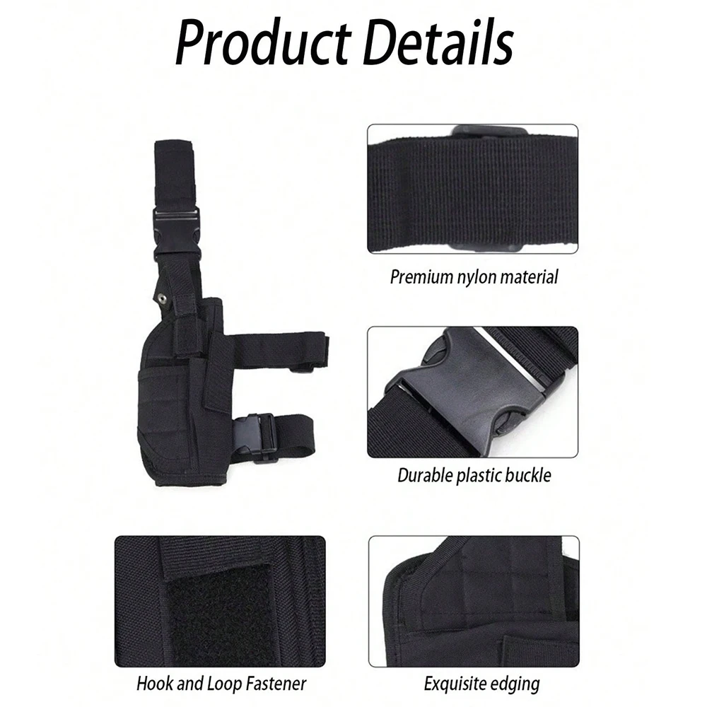 Picture 6: Universal Drop Leg Holster Thigh Platform Tactical MOLLE Gun Holster for Hunting Paintball Panel with Adjustable Molle Straps