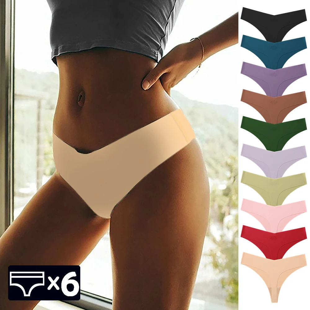 6 pezzi/set mutandine senza cuciture da donna mutandine sexy per donna perizoma perizoma dolce colore caramella biancheria intima da donna confezione sconto da 10 pezzi