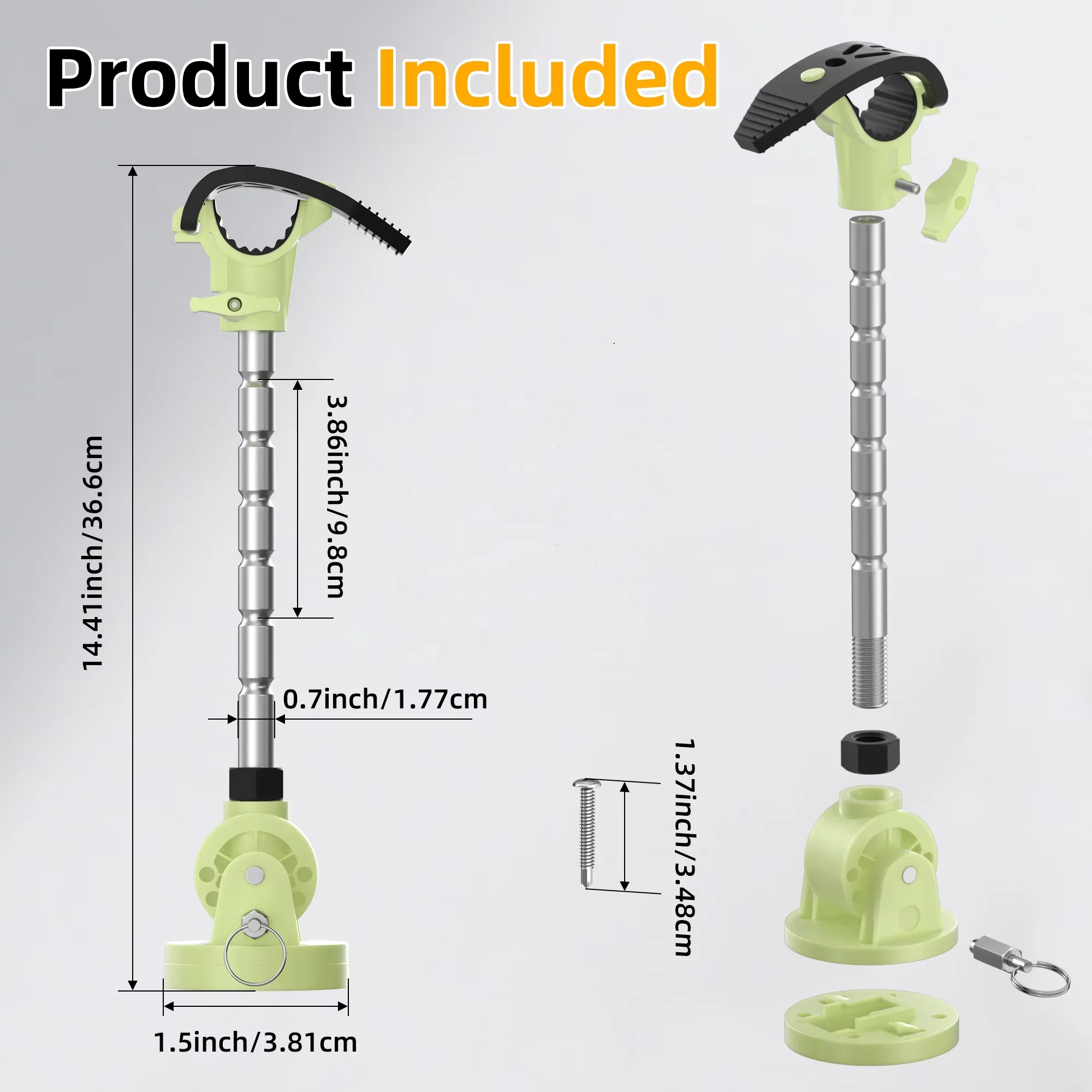 Trolling Motor Stabilizer Glow in the Dark Aluminum Alloy Powder Coated Support Mount Reduce Bounce for Minn Kota MKA-60