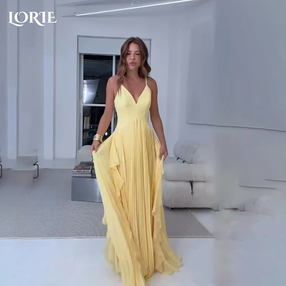 

LORIE Modest Crepe Saudi Evening Dresses Sexy Halter DeepV Neck Mermaid Satin Ball Arabia Prom Gown Party Dresses Customized