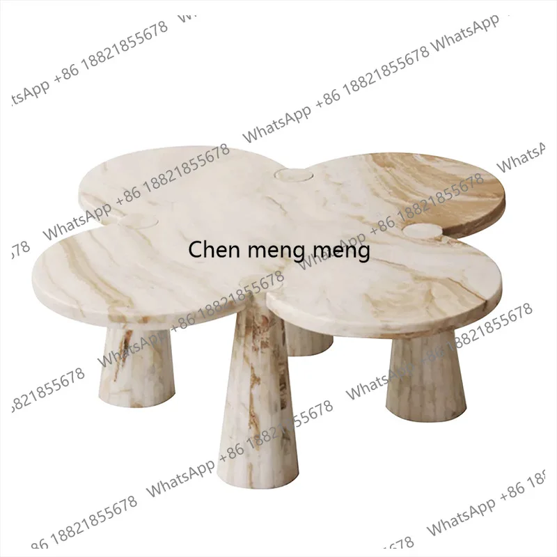 

Приставной столик Pink Crystal Clover, французский современный мраморный журнальный столик, художественный приставной столик для гостиной, легко чистится и долговечен