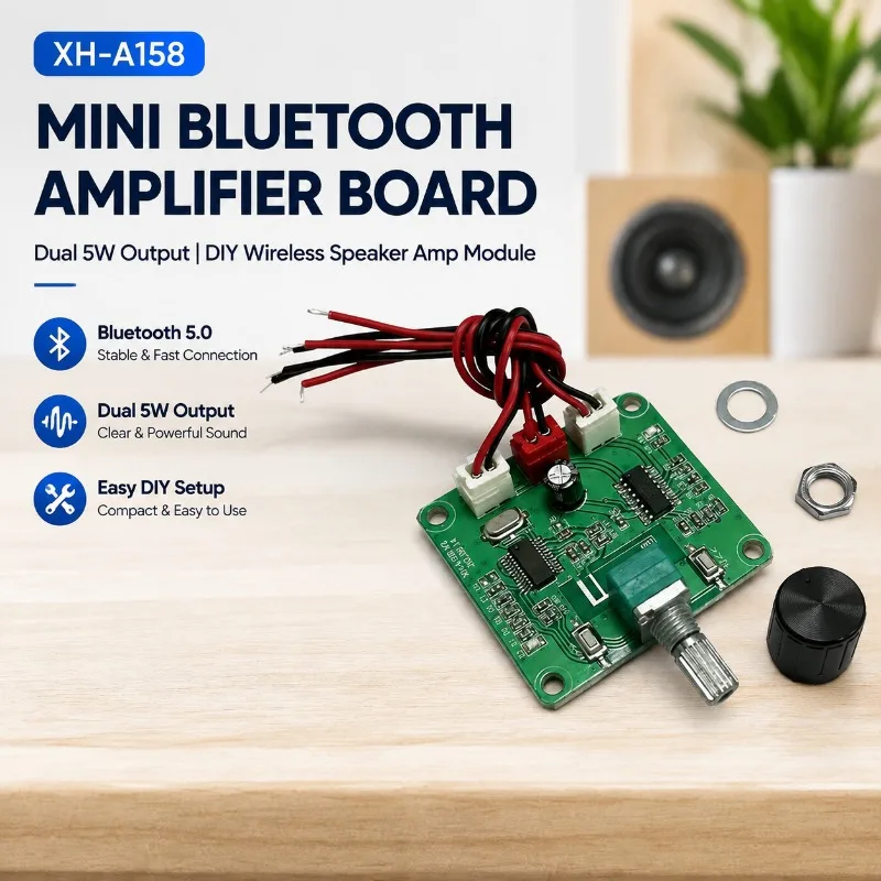 XH A158 Ultra Clear Bluetooth 5.0 Power Amplifier Board PAM8403 Low Power Diy Wireless Speaker Amplifying Circuit Delivers
