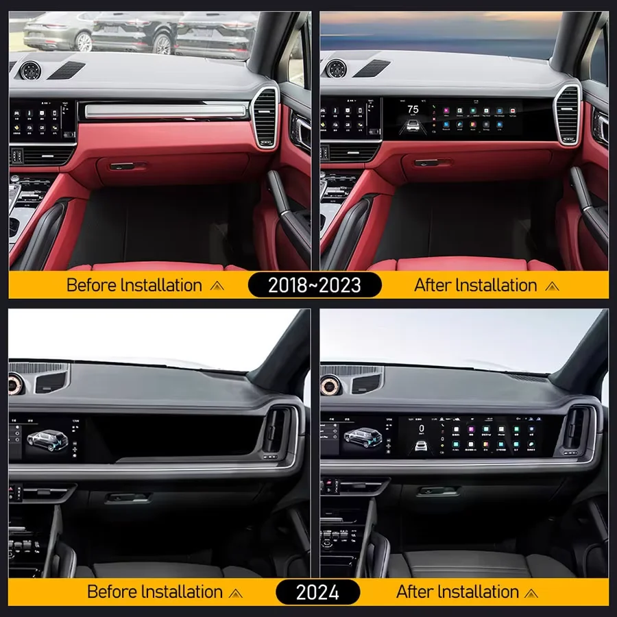 Car Copilot For Porsche Cayenne 2018~2024 Android Screen Auto Head Unit Monitor Carplay Passenger Seat Entertainment New Upgrade