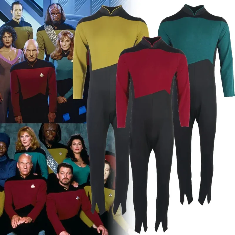 ST Tuta Star The Next Generation Badge rek Costume Cosplay Rosso Blu Giallo Costumi Zentai per adulti di Halloween