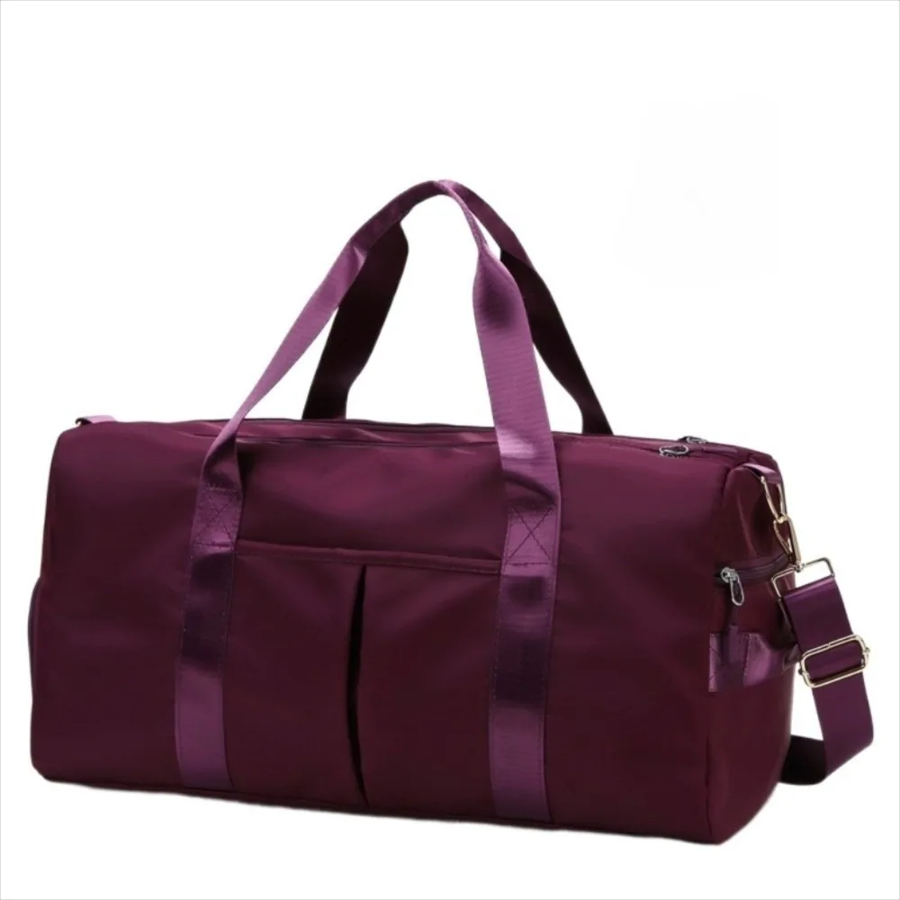 

Oxford Travel Luggage Bag Short Distance Multi-functional Large Capacity Handbag Solid Color with Shoe Compartment