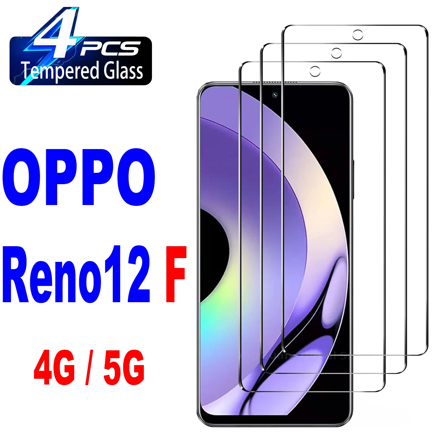 

2/4 шт. закаленное стекло для OPPO Reno12 F 5G 4G Защитная стеклянная пленка для экрана