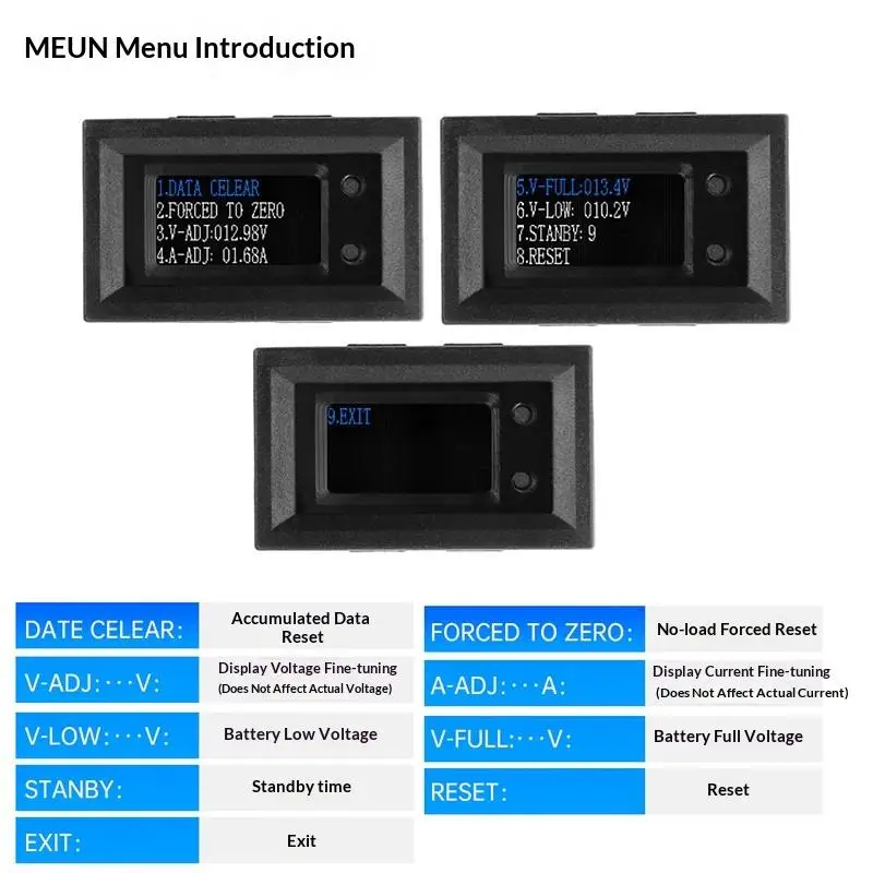 9 In 1 Voltmeter Ammeter 10A 50A 100A Multifunction Volt Current Power Energy Impedance Capacitance Battery Electricity Meter