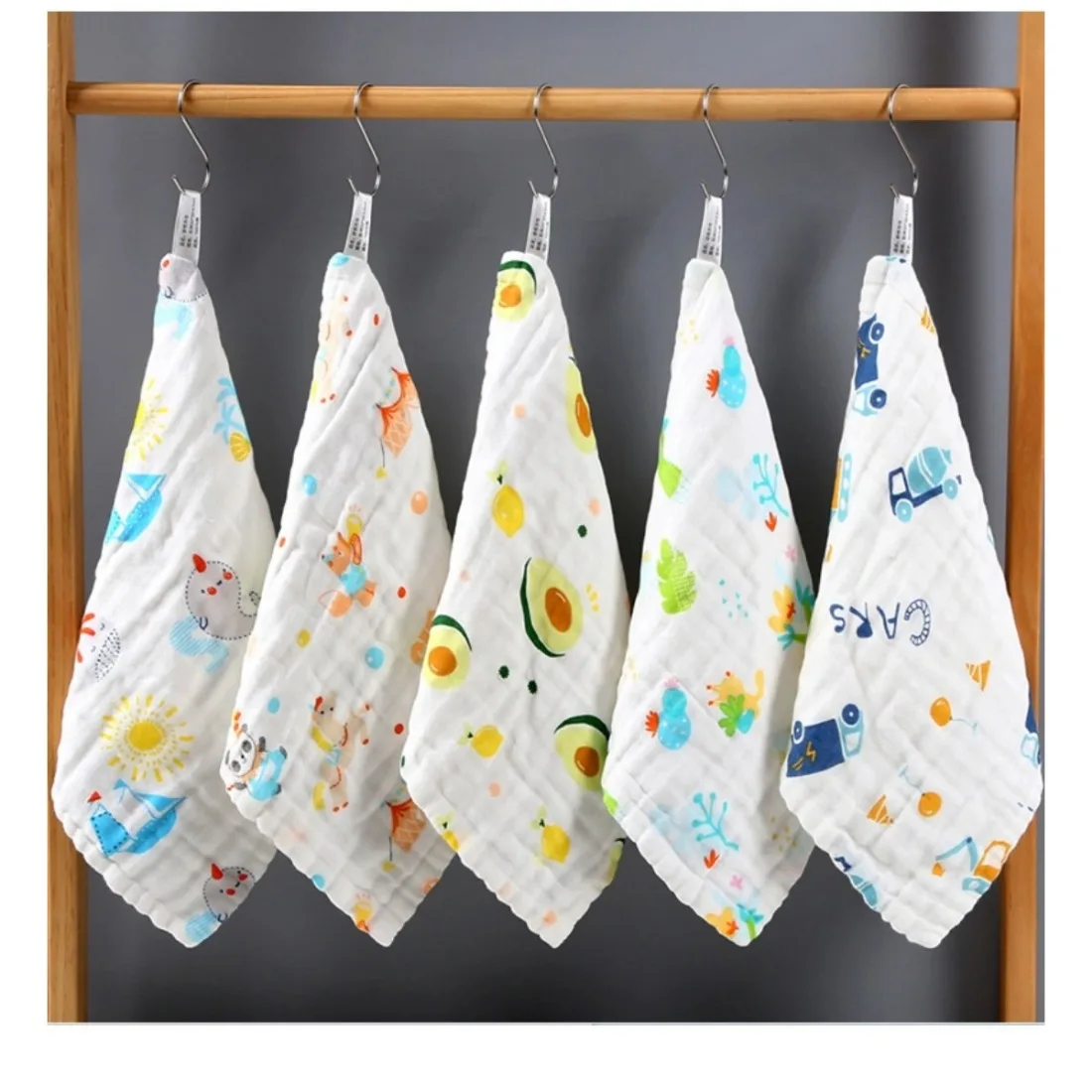 

3/5pc Muslin Baby Face Towel 6 Layers Cotton Soft Baby Towels Handkerchief Bathing Feeding Washcloth Wipe Burp Cloth Lot 25*25cm