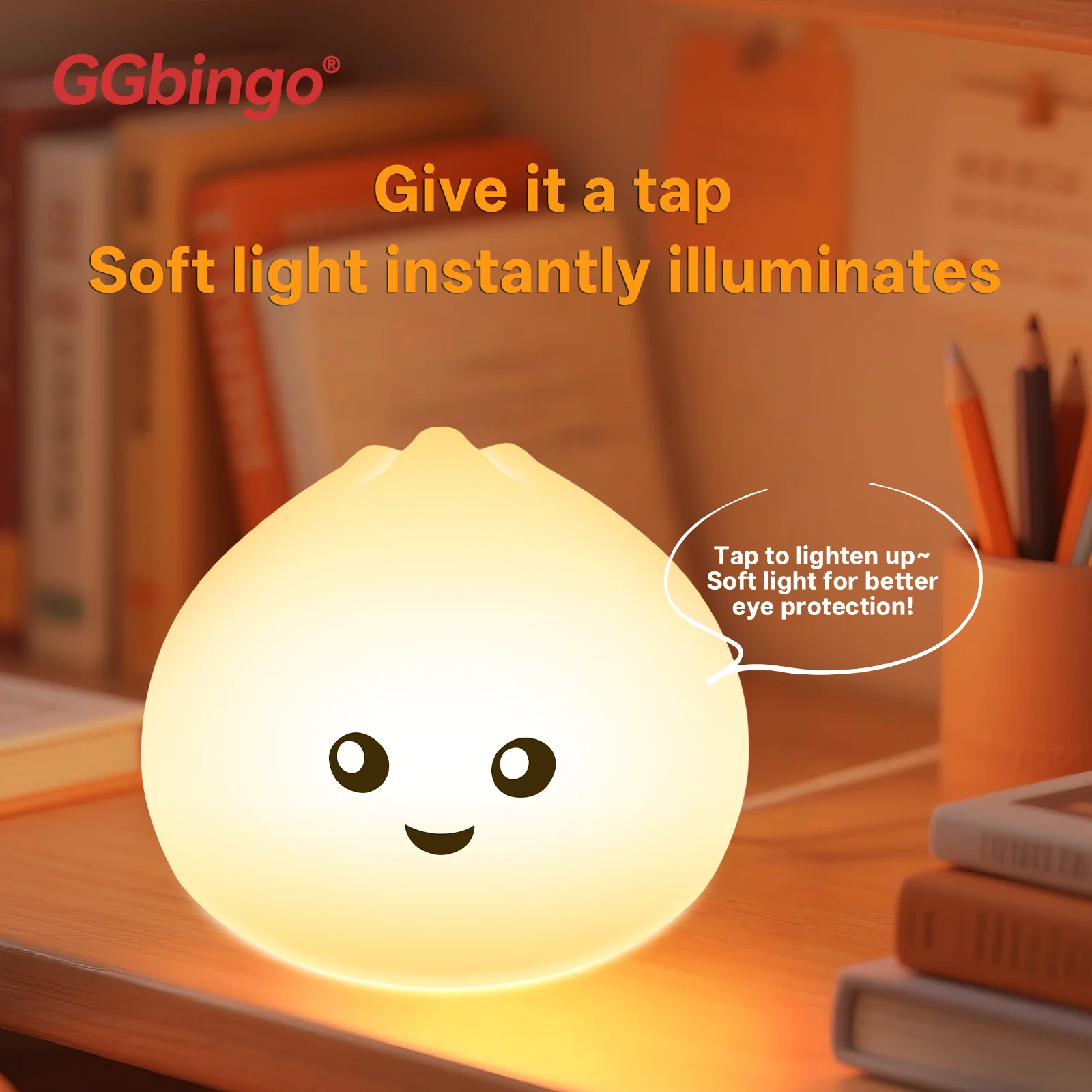 ضوء ليلي على البخار قابل لإعادة الشحن مع توهج ناعم واقي للعين للحضانة