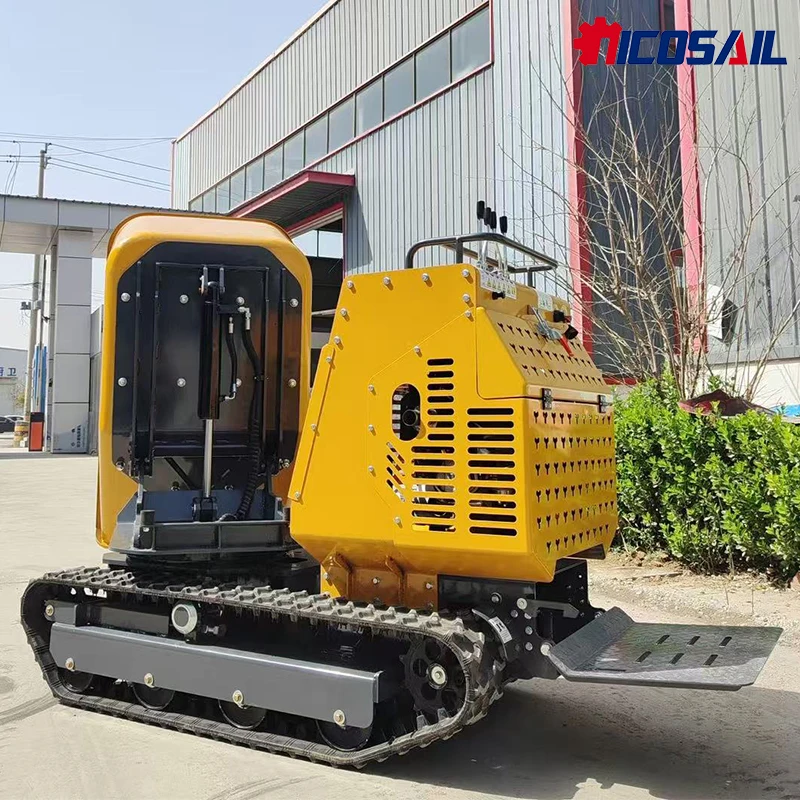 

Custom 1200kg Crawler Rotary Dumper With Rubber Track Hydraulic Lifting & Rotating Discharge