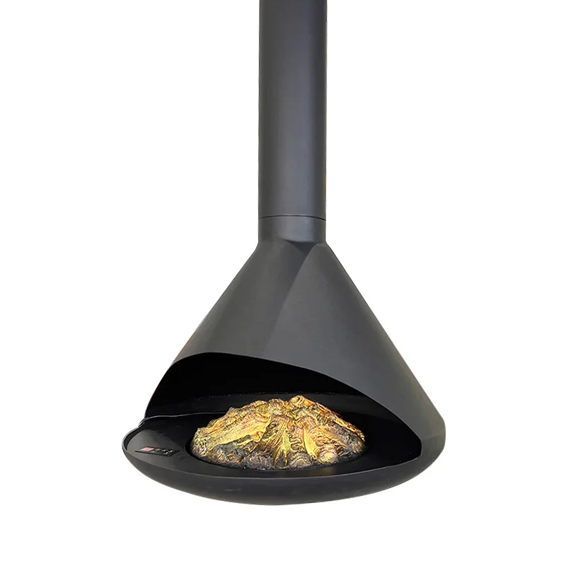 Manufacturer water drop hanging fireplace real fire wood heater villa decoration hanging fireplace French art fireplace