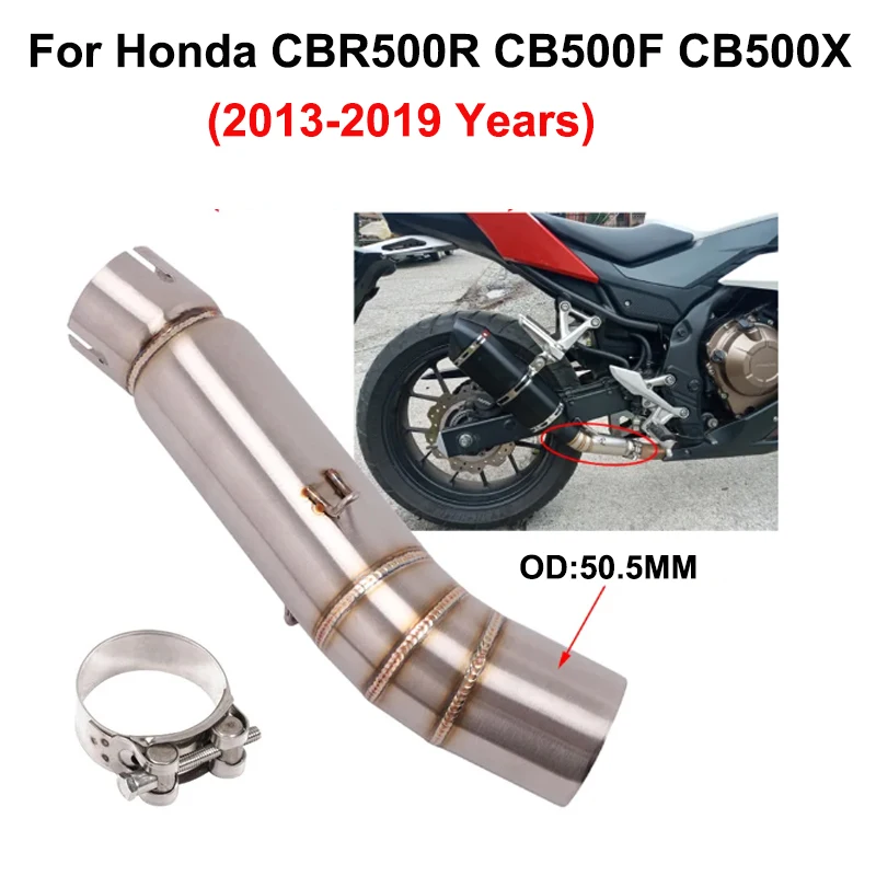 Slip On For CBR500 CBR500X CB500F 2013 - 2019 2020 Motorcycle Exhaust Escape System Modified Middle Link Pipe 51mm Muffler