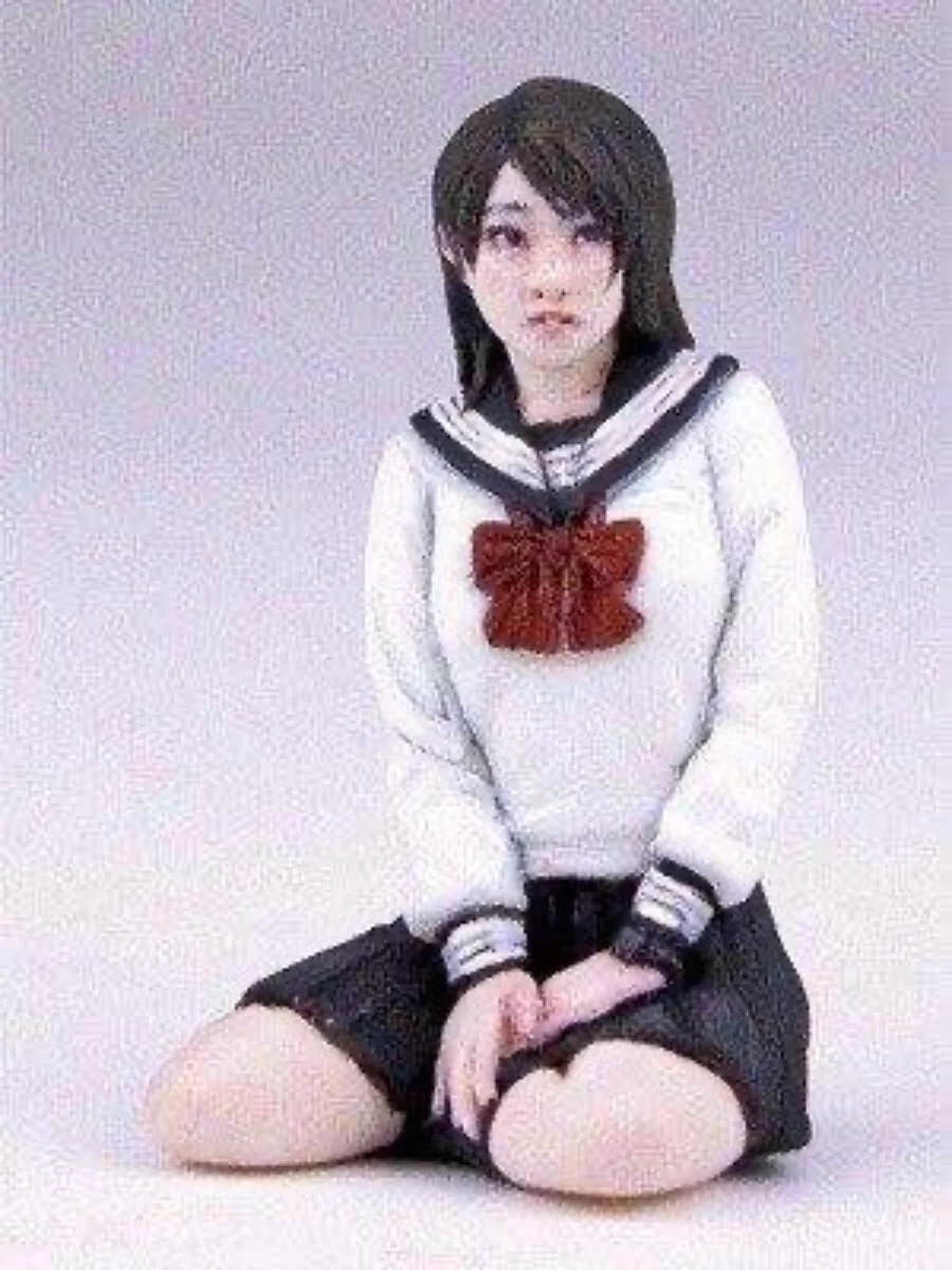 Jk12 Spot 1/35 Scale Resin Figure Model Kit Female High School Student  Sitting Position Unassembled Unpainted Free Shipping