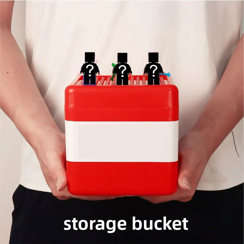 Christmas Gift Box Magnetic Building Block Storage Box Snack Toy Block Storage Bucket Desktop Ornament DIY Assembly Toys For Kid