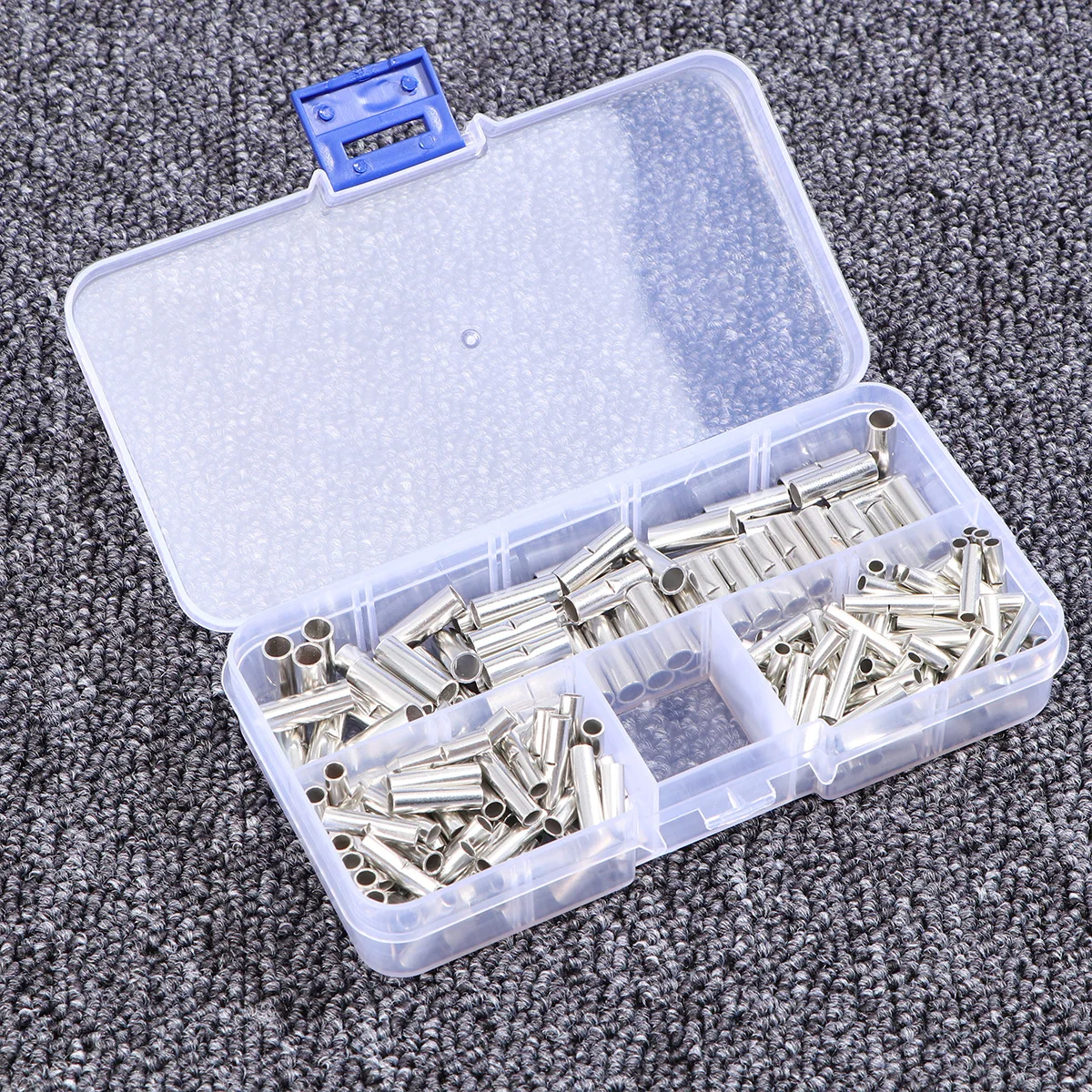 

200 Pcs Naked Terminal Set Block Connectors Wire Terminals Boxed Silver Bare Tinned Crimp Splice Boat Wiring