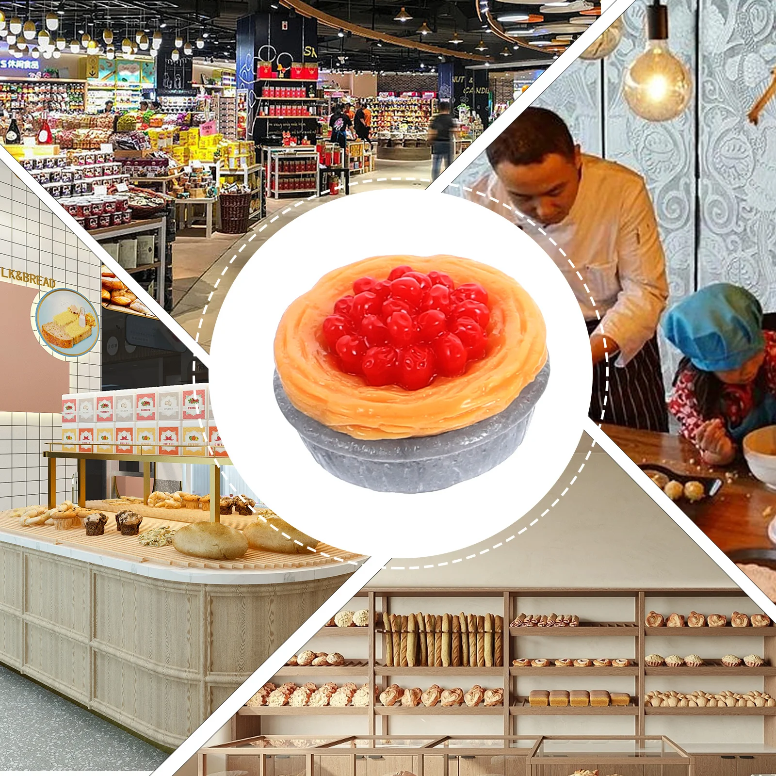 

20Pcs Egg Tart Decor Simulated Fake Food Photography Prop for Kindergarten Cognitive Learning Home Kitchen Display Use