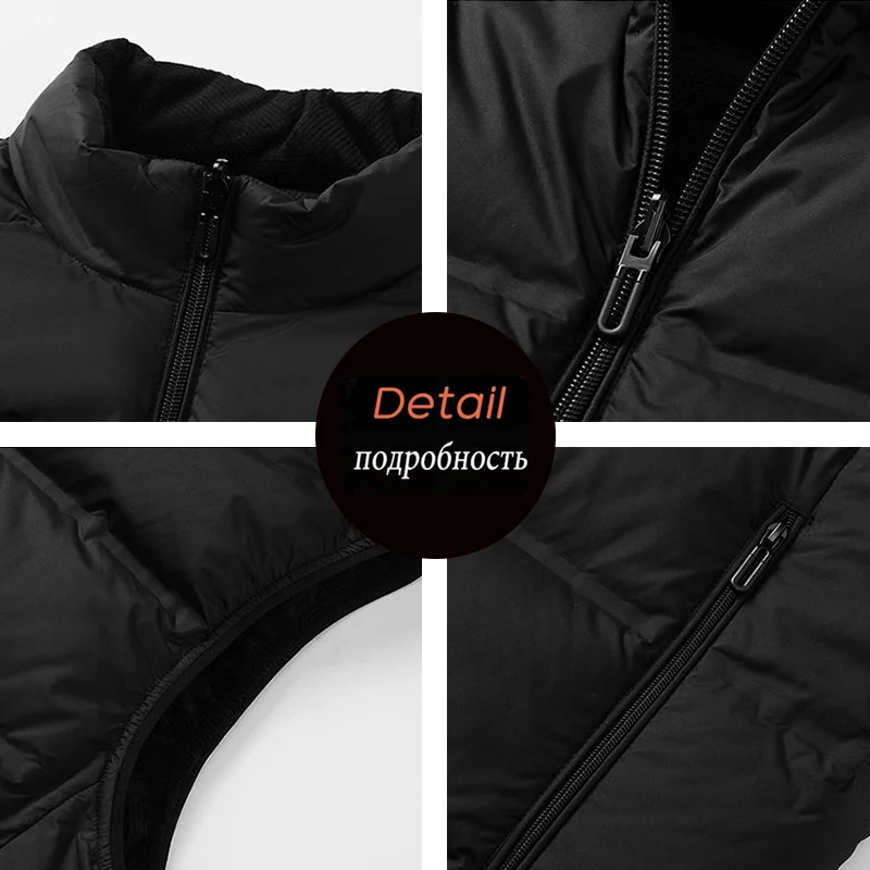 Winter Men White Duck Down Vest Men Warm Windproof Stand Collar Sleeveless Vests Male Pocket Ultralight Waterproof Waistcoat 7XL