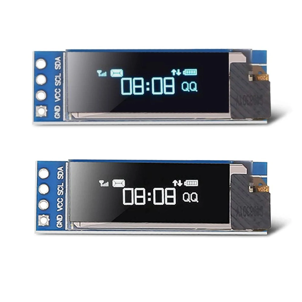 0.91 Inch 6Pin IIC I2C SPI Interface OLED White LCD Display Module 0.91