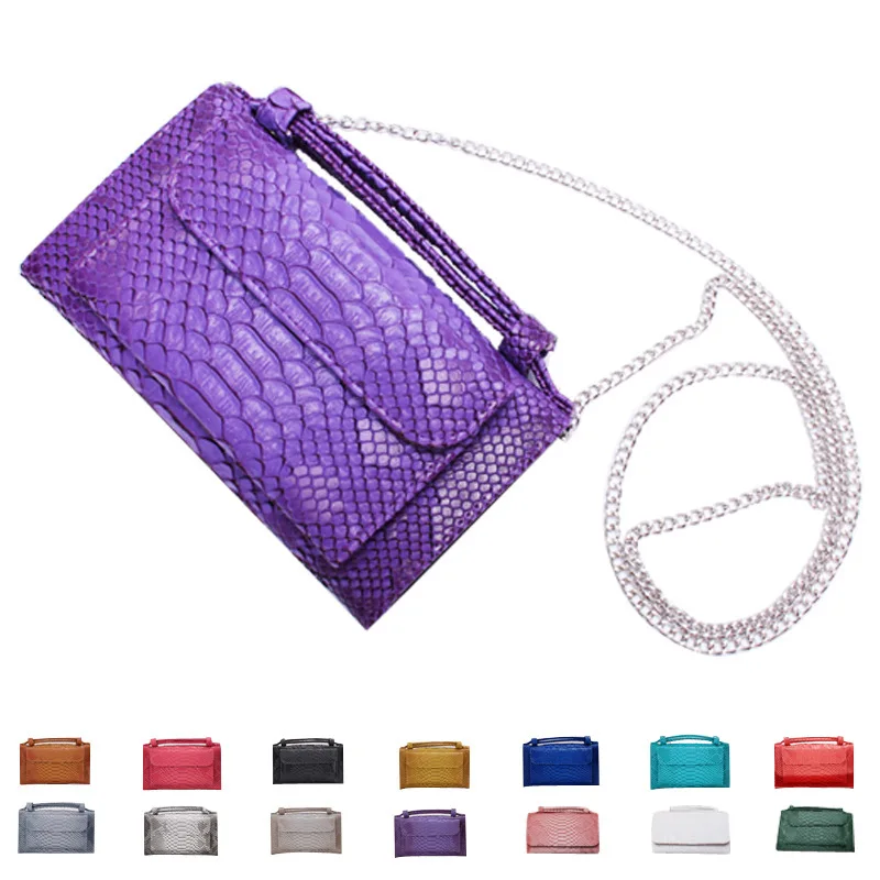 Fashion Purple Snake Pattern Clutch Bag Crossbody Bags wallets for Women 2023 Summer Lady Shoulder Handbag Female Travel Purse