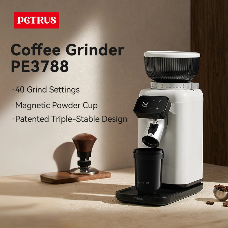 Molinillo de café Petrus con 40 ajustes precisos, molinillo de rebaba cónico para Espresso/goteo/pour sobre/infusión en frío/prensa francesa PE3788