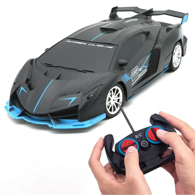 Remote Control Car for Boys Fast 1/18 Scale Rechargeable RC Vehicle Sport Cars Model Toy Gift for Kid High Speed with Headlights