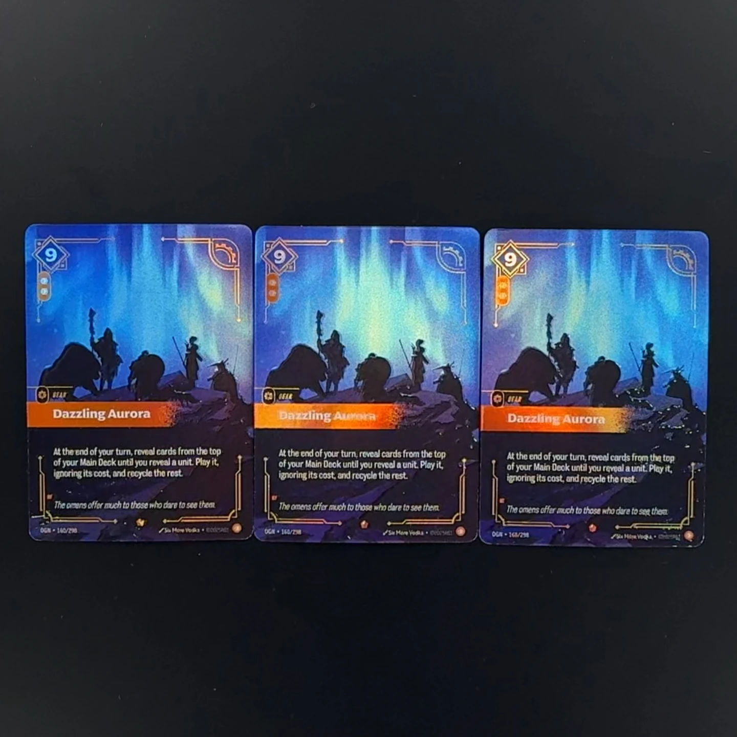 

League Of Legends Riftbound Gear Card Dazzling-Aurora Card OGN-160 Textured Foil Card Anime Collectible Cards