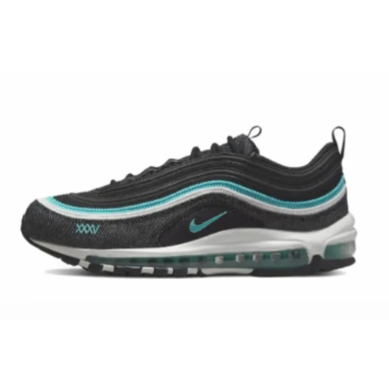 

Nike Air Max 97 Original Air-Sole style Lightweight Mesh Upper Men/Women's Full-Length Classical DN1893-001 Authentic Black/Blue