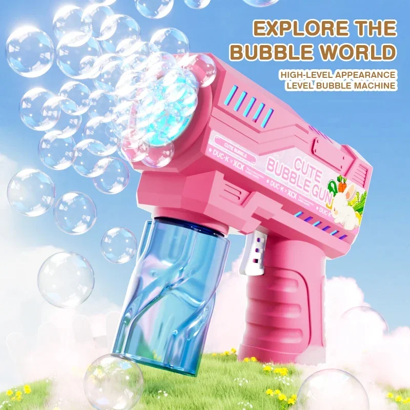 Outdoor activiteit verjaardagsfeestje cadeau gazon interactie zonder batterij bubble water 6-polig handheld bubble gun speelgoed