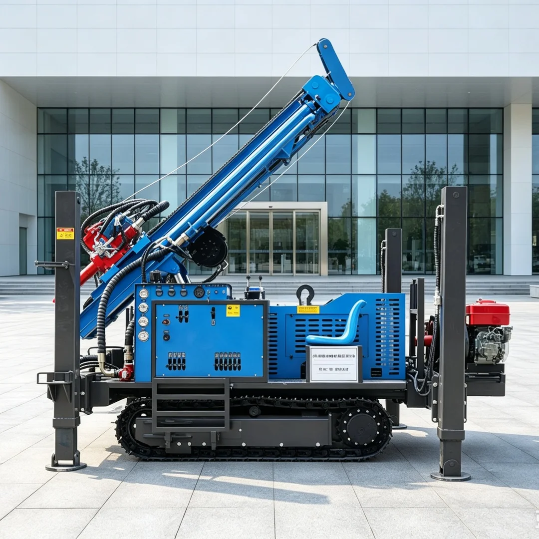 Customized Track‑mounted Pneumatic Water‑Air Dual‑Purpose Water Well Drilling Rig for Mountain and Field Drilling