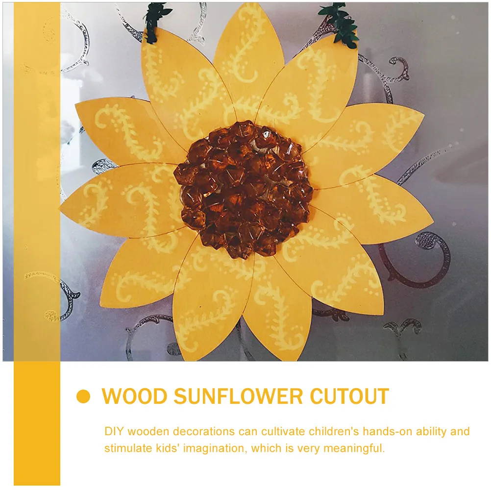 

6pcs Blank Sunflower Cutout Unfinished Wooden Slices Graffiti Wood Chips Diy Coloring Craft Painting Decorative Cutouts Ornament