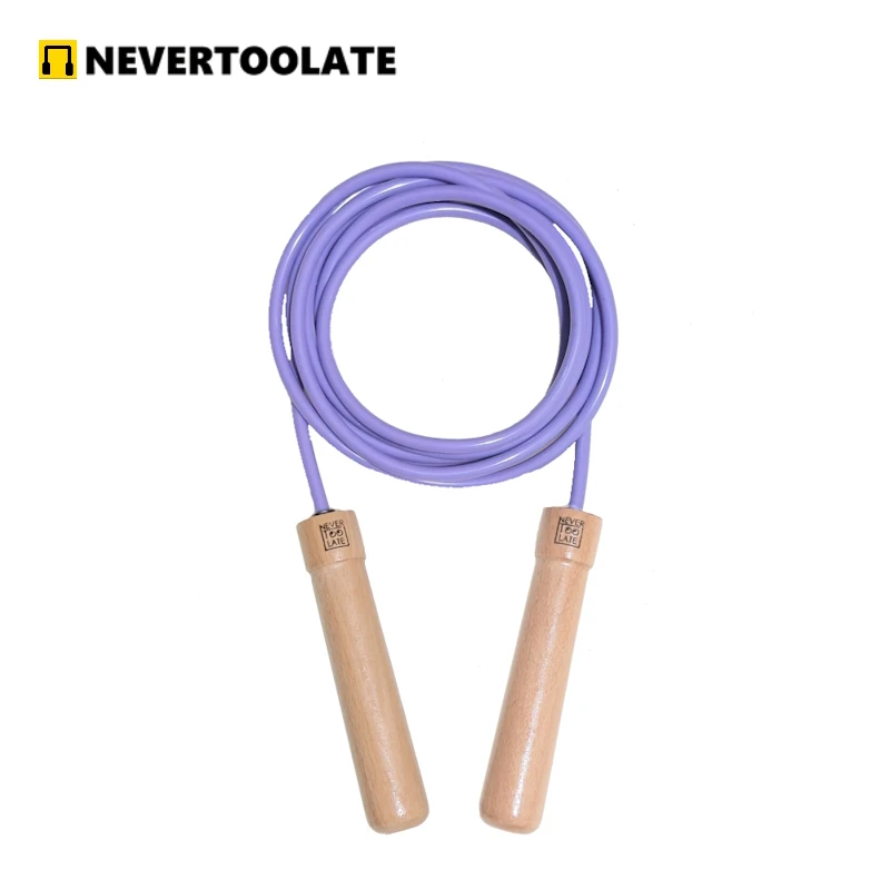 

NEVERTOOLATE wood handle built in ball bearing 320 GRAM 7MM PVC heavy jump rope 2.9 meters crossfit fitness thick rope