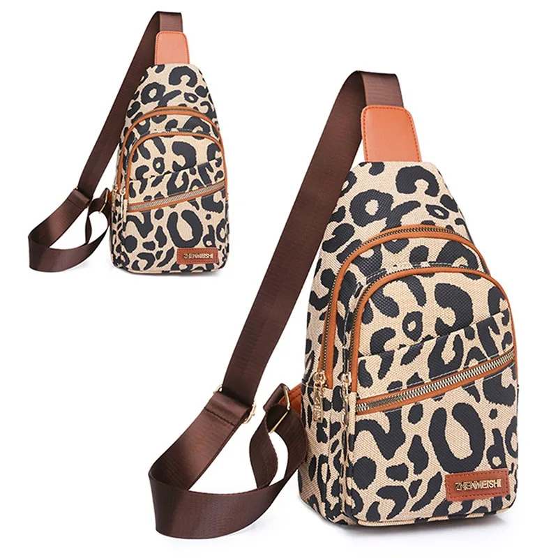 Fashion New Leopard Print Women\'s Backpack/Fanny Pack For Teenage Girl Travel Shoulder Messenger Bags Leopard Book Bag Purses