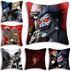 Hot Comics Anime DEATH NOTES Pillow Covers Cartoon Sofa Decorative Home Double-sided Printing Short Plush Cute Cushion Cover