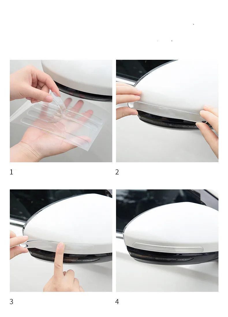 Car Door Edge Transparent Anti Scratch Protection Strips Rearview Mirror Anti-collision Protector Sticker Bumper Scuff Plate Bar