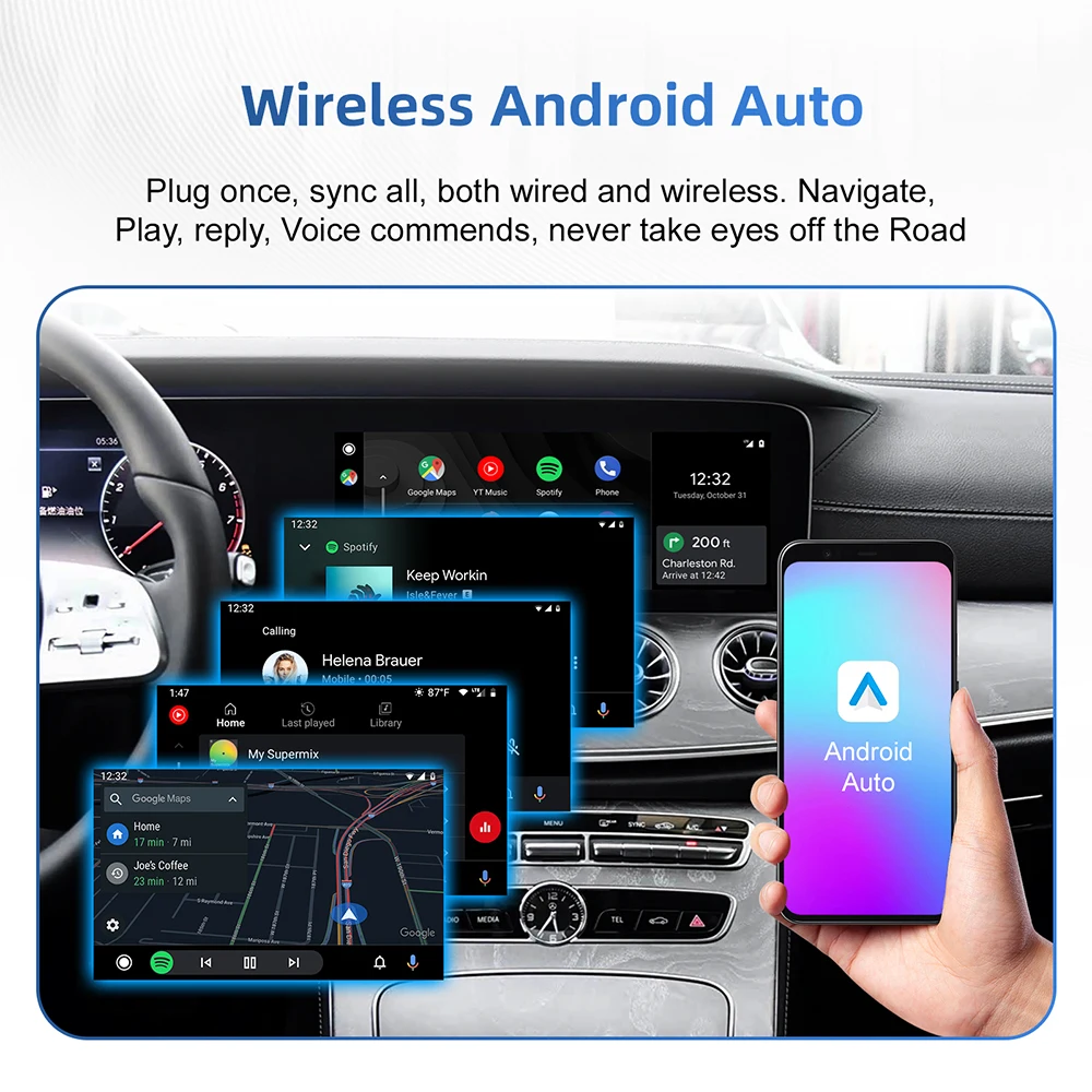 لاسلكي CarPlay أندرويد السيارات لمرسيدس بنز 2019-2022 NTG6.0 MBUX نظام بلوتوث نظام تحديد المواقع Nav واي فاي شاشة تحديث الوسائط المتعددة #6