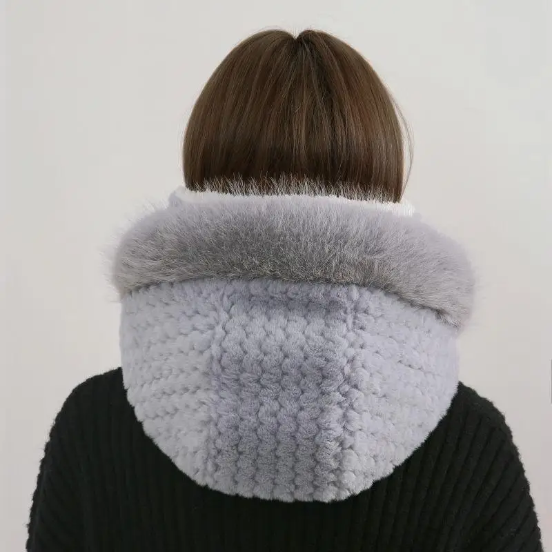 قبعة شتوية قطيفة للنساء غطاء رأس سميك دافئ مع وشاح قناع حماية الأذن قبعة حرارية مقاومة للرياح لركوب الدراجات في الهواء الطلق #3