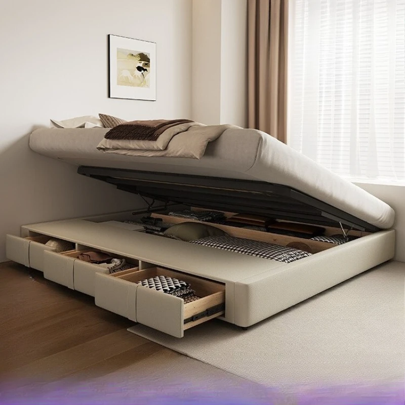 Customized Bedless Bed Tatami Storage High Box Storage With Drawers Small Apartment Space Saving Side Open Row Skeleton