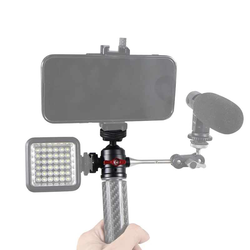 Mini Stativ Swivel Ball Kopf mit Kalten Schuh Mount Adapter für DSLR Kamera Monitor Vlog Flash Licht Mikrofon Magie Arm stehen – Detail 15