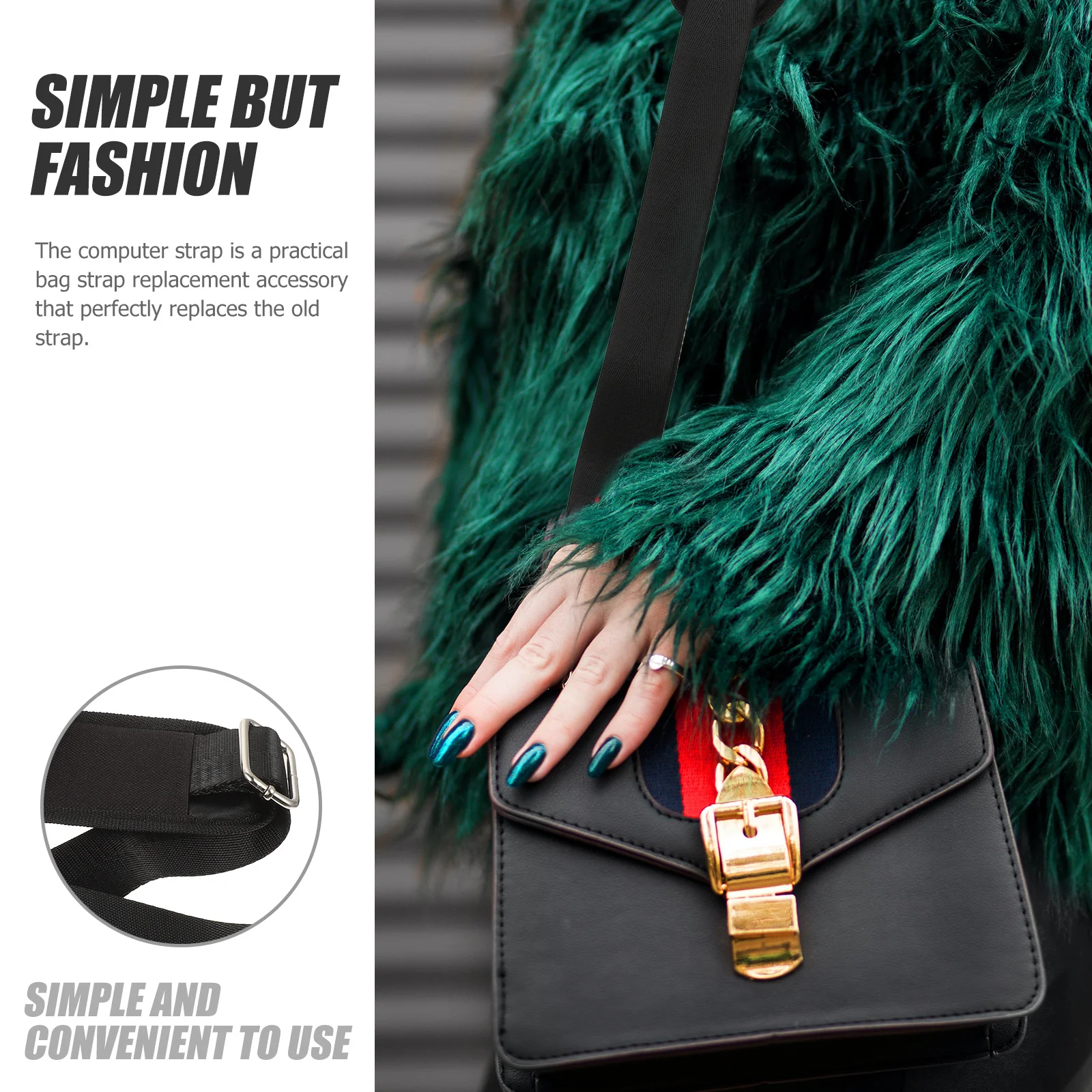 

1 set 1 Set Universal Anti-Slip Bag Strap Replacement Wide Shoulder Belt For Laptop Messenger Crossbody Handbag Computer Bag