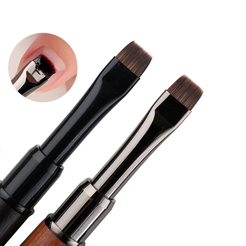 Brosse de peinture sur Gel en bois de santal, pour Nail Art, Extension de pointe de Gel, accessoire de constructeur en acrylique, pinceaux pour Nail Art, 1/2 pièces