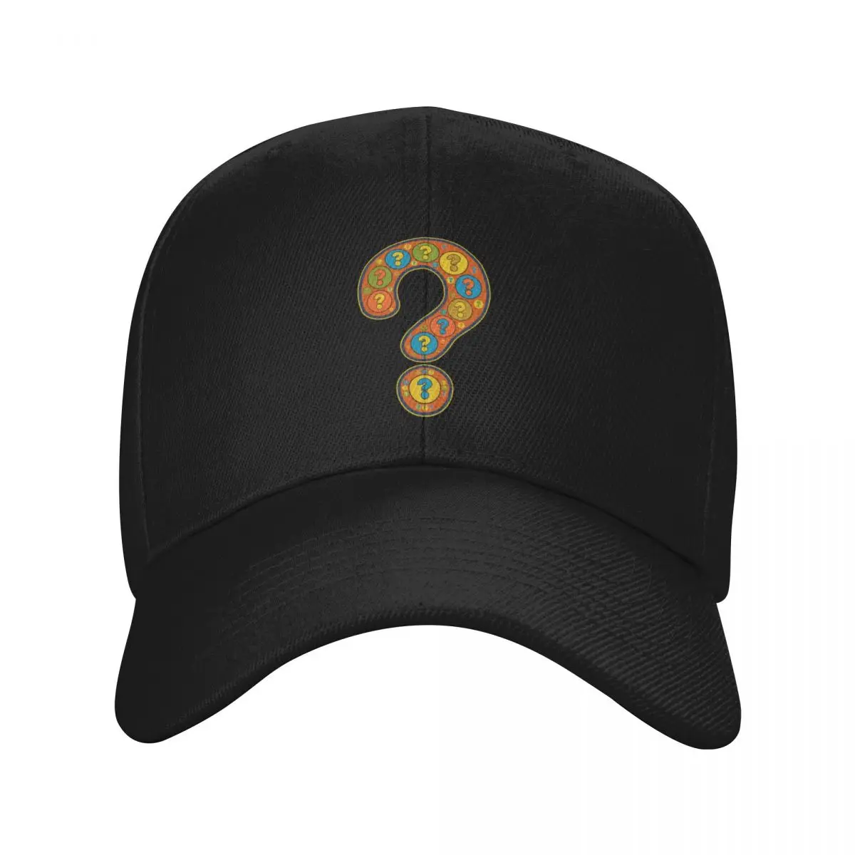 Question Mark Orange Artful Image Punctuation Baseball Cap hats for men Snap Back Hat Trucker Cap Custom Cap Man Women's