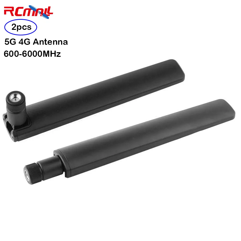 RCmall 2PCS 5G 4G Antenna Full Band 600-6000MHz Glue Stick Antenna 12dBi SMA Male 15CM