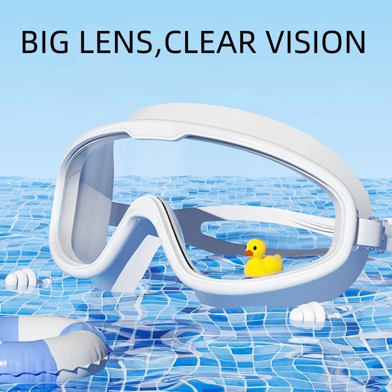 Outdoor-Schwimmbrille mit Anti-Beschlag-Beschichtung und Weitwinkel-Sicht, Taucherbrille mit Ohrstöpseln für Erwachsene und Jugendliche – Detail 2
