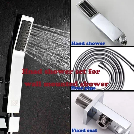 

Bath accessories shower set parts brass water-saving Pressure boost handheld spray shower with fixed seat and Plumbing Hoses