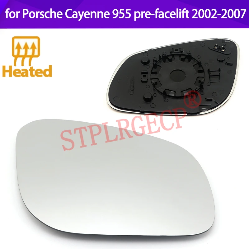 Stplrgecp Beheiztes Außenspiegelglas für Fahrer- und Beifahrerseite links oder rechts für Porsche Cayenne 955 vor dem Facelift 2002-2007